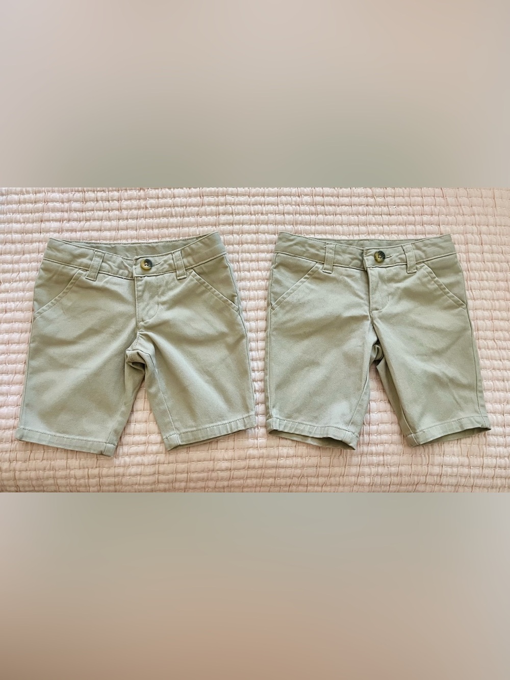 Lot of 2 Khaki School Uniform Bermuda Shorts Girls Size 4 French Toast